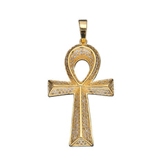 White Gold Ankh Cross Pendant