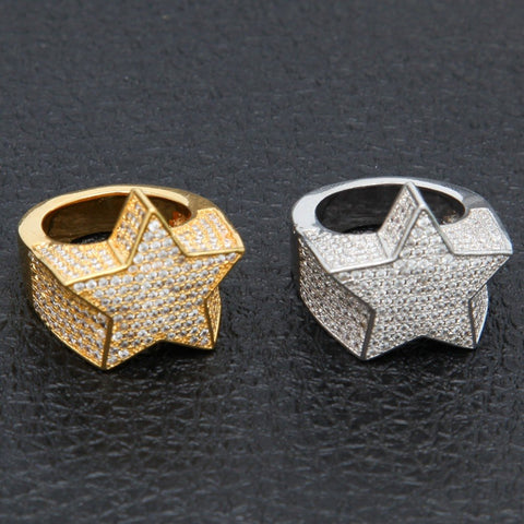 22mm Star Face Textured Ring