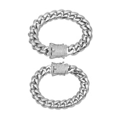 18k Solid Gold/Silver Cuban (14mm)