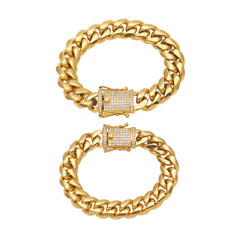 18k Solid Gold/Silver Cuban (14mm)