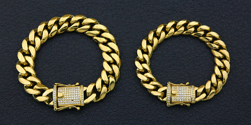 18k Solid Gold/Silver Cuban (14mm)