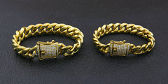 18k Solid Gold/Silver Cuban (14mm)