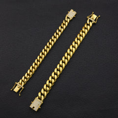 18k Solid Gold/Silver Cuban (14mm)