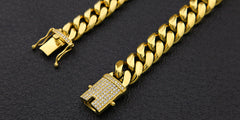 18k Solid Gold/Silver Cuban (14mm)
