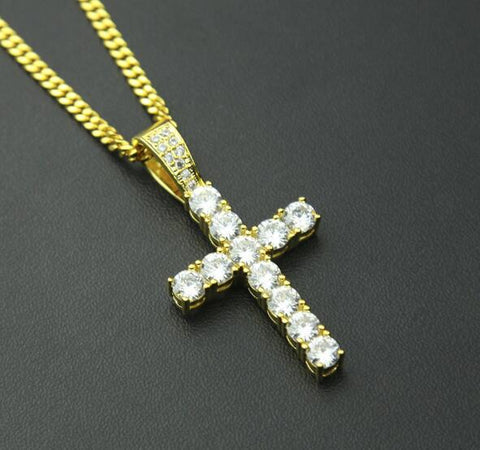 Round Diamond Cross Pendant