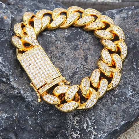 18k Solid Gold/Silver Cuban (14mm)